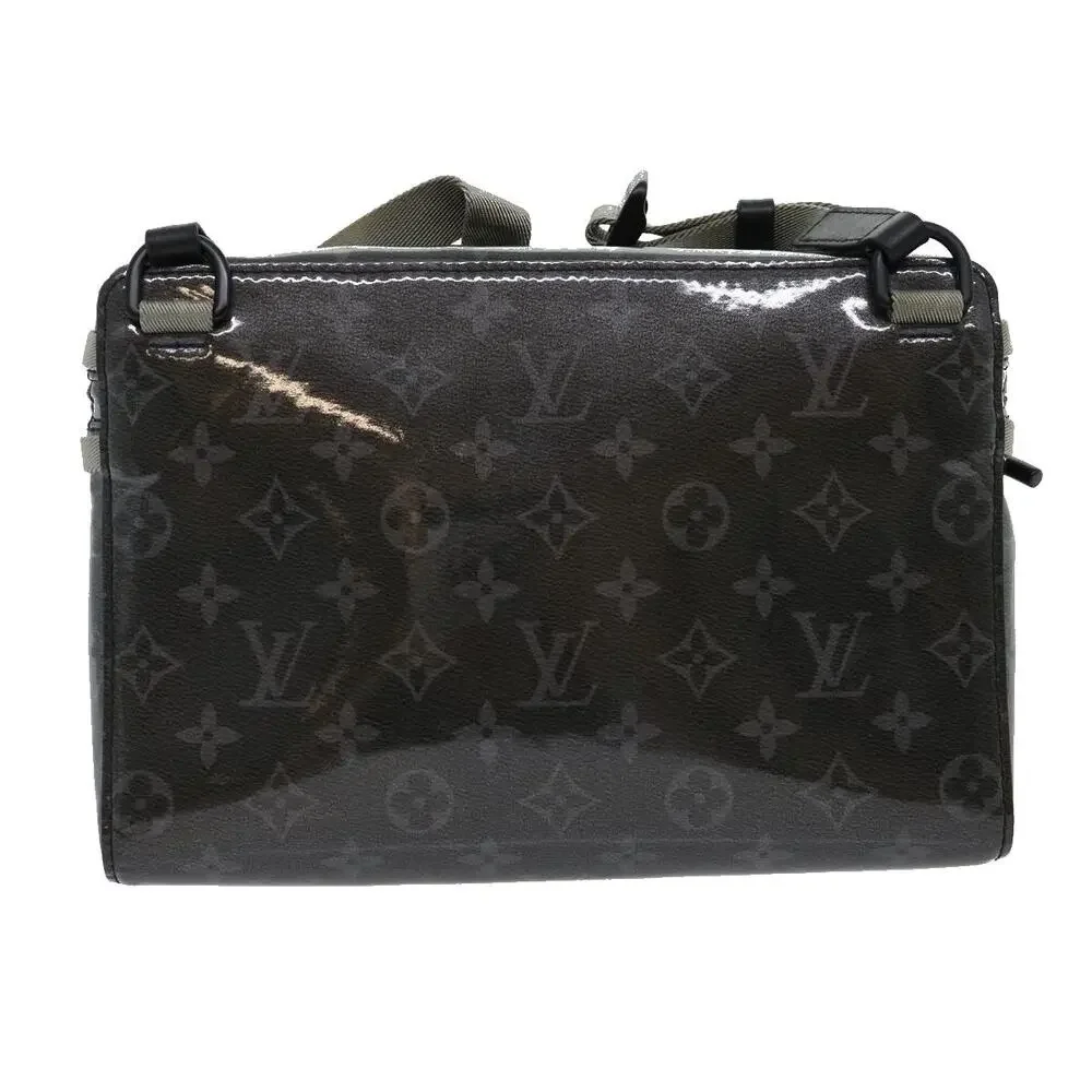 Louis Vuitton Monogram Eclipse Glaze Messenger PM Shoulder Bag Gray